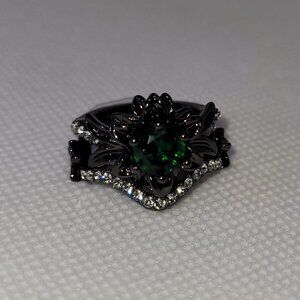 5 | NWOT | 2pc Cubic Zirconia Lotus Flower Pavé Stacked Rings